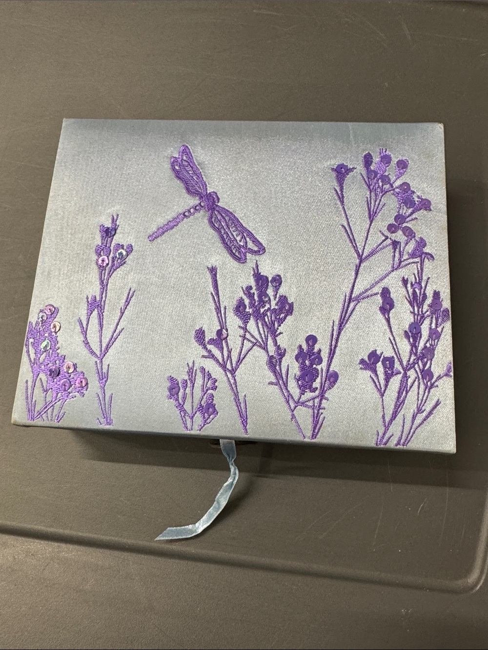 Silver and Purple Floral Jewelry Box - Women Jewelry